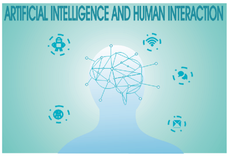 An illustration of AI and human interaction